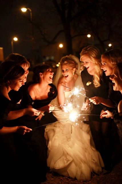 go for a wedding send off with lots of sparklers, they will give a strong party and fun feel to your wedding