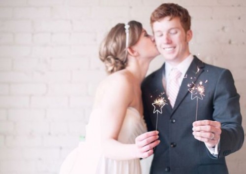 choose creatively shaped sparklers, for example, star-shaped ones, to make your wedding send off or portraits more special
