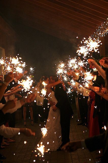 sparklers for a wedding send off have always been a good idea, they create a holiday or celebration-like ambience