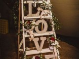 A sparking ladder as a cool wedding arrangement