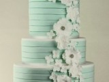 a cute mint wedding cake