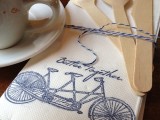 print out some bikes on your napkins to show off your passion and create an ambience at the same time