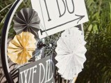 paper fans works well for wedding decor