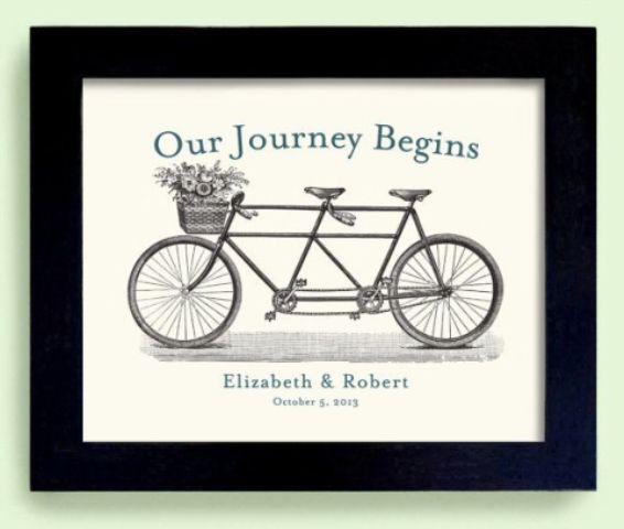 A wedding sign with a double bike with blooms is a lovely idea to show off your favorite hobby   cycling