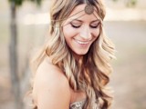 loose waves down plus a boho chain headpiece will make your boho chic bridal look ultimate