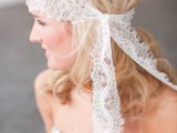 loose waves down paired with a lace embellished headband look amazing and will match a boho bridal look