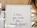 a fun framed quote sign is a lovely decoration for any part of your reception and it looks cool