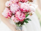 a romantic peony wedding bouquet