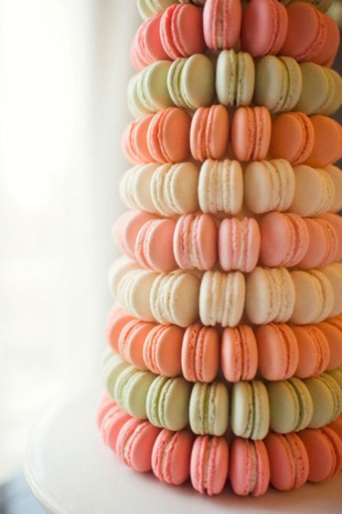a pastel macaron tower is another cool alternative to a usual wedding cake, it's very elegant and refined