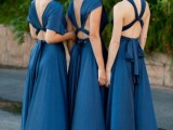 blue is great color choice for fall bridesmaids’ dresses