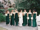 emerald is great color choice for fall bridemaids’ dresses