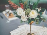 put your wedding centerpiece on note paper to make the space more atmospheric