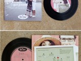 vinyl personalized with your own photos can be given as favors or included into the wedding invitation suite