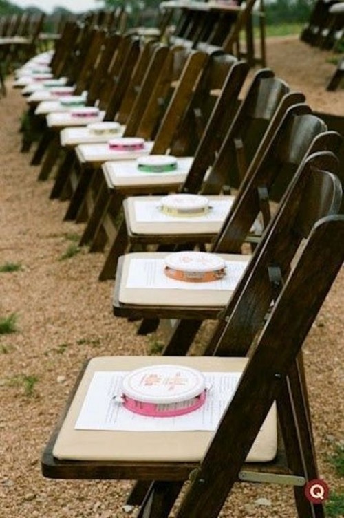 colorful tambourines are a fun idea for the wedding exit instead of usual rice and petals