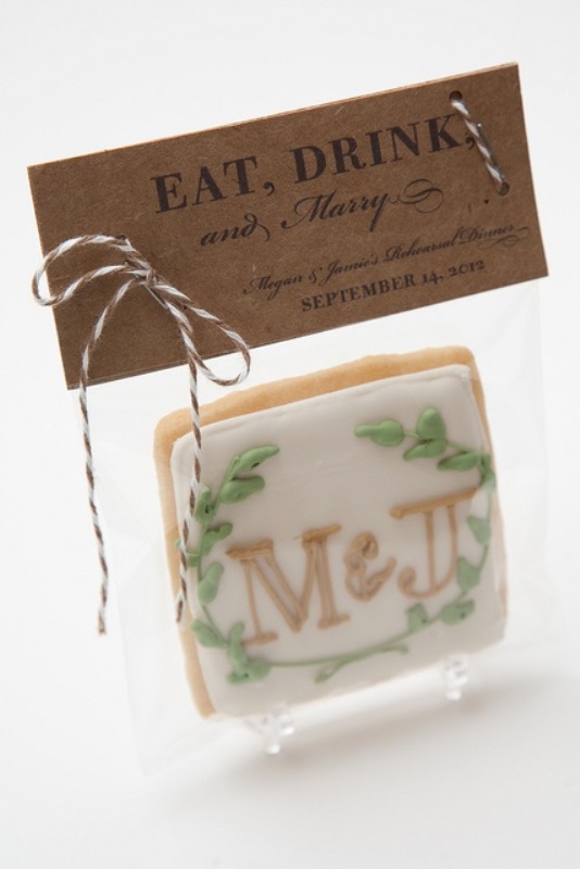 A monogrammed glazed cookie can be made by you yourself   a great favor for weddings and rehearsal dinners
