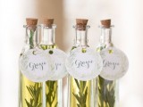 give fresh olive oil with rosemary inside as wedding favors, everybody will love it a lot