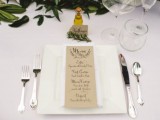 accent your wedding tablescape with natural local greenery and leaves to embrace the location