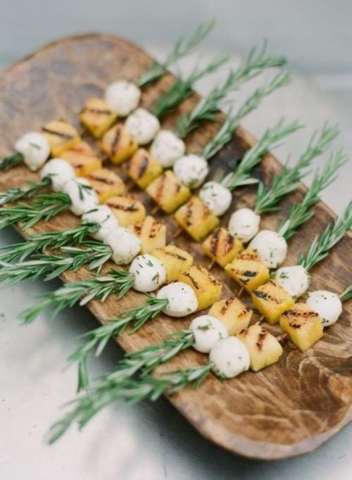 melons, mozzarella and herbs are delicious and exquisite wedding appetizers perfect for many weddings