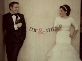 Mr and Mrs banner is a cool and easy prop idea  for your wedding photo booth