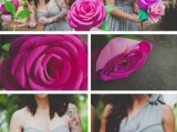 large bold and bright paper flowers are budget-friendly props that you can easily DIY for your photo booth