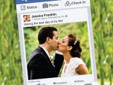Facebook newsfeed with anything written around – you can make several ones for everyone who’ll want to take a pic with it