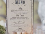 secured wine corks that hold a menu is a cool idea to style your reception tables