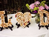 cork monograms and a cork heart are a chic and fun idea to decorate the space easily and personalize it