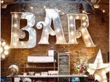 an industrial wedding drinks bar design