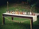a super simple whiskey wedding bar