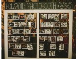 a Polaroid photobooth with pics that your guests may attach here is a great alternative to a usual wedding guest book