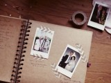 a wedding guest book with Polaroids of your guests attached and some wishes from them is a super cute idea to rock