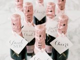 mini Moet Chandon bottles with tags are cool wedding favors that will make everyone happy