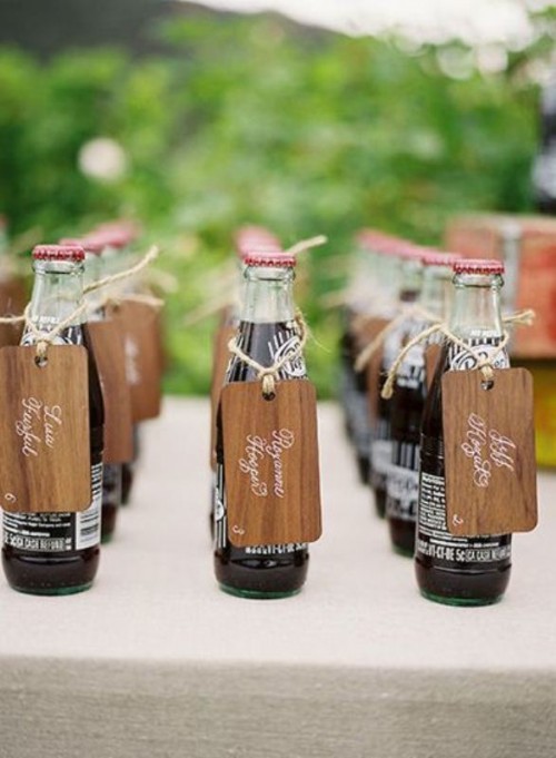 Coke bottles with tags are nice soft drink idea for any warm weather wedding, suitable for both kids and adults