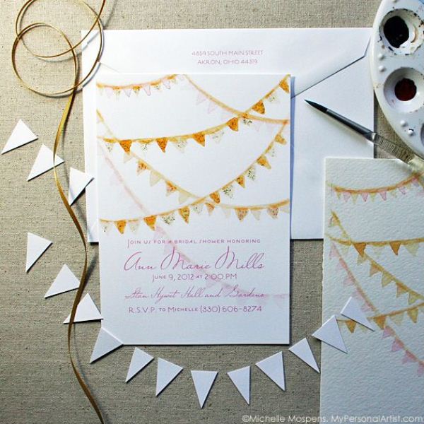 Picture Of sweet ways to decorate your wedding with pennants  2