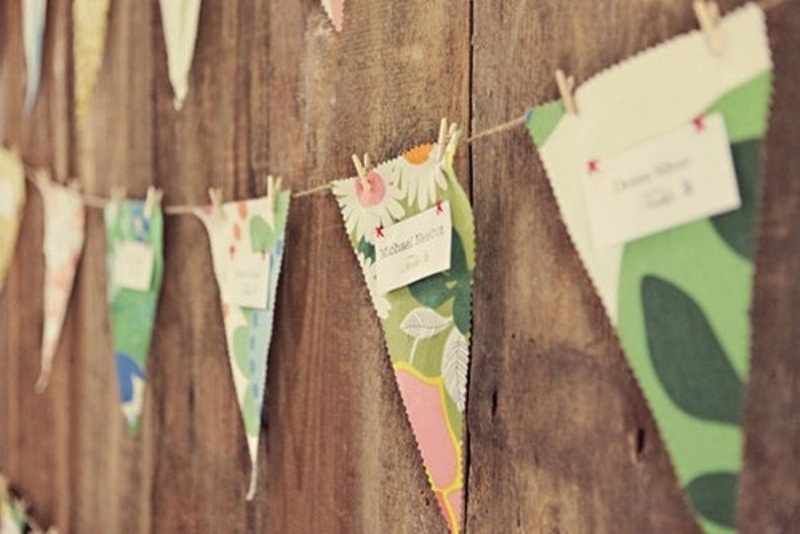 Picture Of sweet ways to decorate your wedding with pennants  8