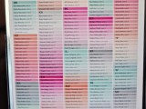 a colorful ombre alphabet wedding seating chart is a fun and bright idea