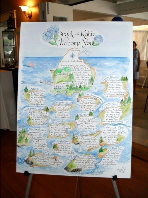 a fantasy-inspired handpainted wedding seating chart is a whimsy idea for a themed wedding