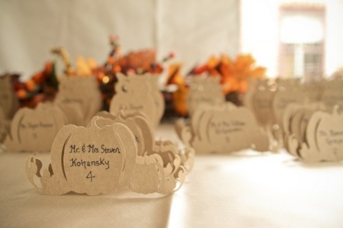 cardboard pumpkins are nice for decorating your fall wedding and you can make them easily and without spending much