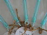 light blue tubes with bubbles can be used for your wedding exit