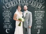 a large chalkboard wall can be used as a backdrop for your photo booth or just to take some pics