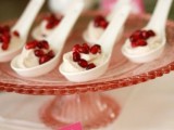 pomegranate yogurt bites are delicious wedding appetizers for a fall wedding, they can be easily DIYed