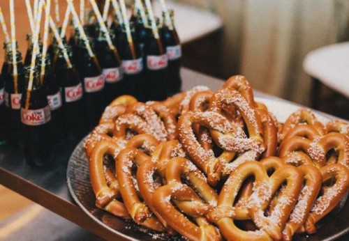 pretzels and Cokes for fast food lovers
