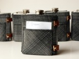 flasks in covers, with personalized cards are timeless groomsmen gifts and they will please everyone