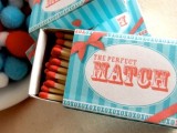 colorful match boxes for a perfect match wedding favor, which is a budget-friendly and simple idea