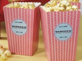 cardboard boxes with popcorn are nice favors, or you can create a popcorn wedding station