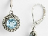 sivler earrings with ice blue rhinestones are beautiful accessories or jewelry for a bride or bridesmaid