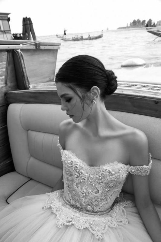 an off the shoulder princess wedding dress with an embellished and detailed bodice is an amazing idea for a formal wedding