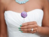 mint nails, a purple and mint cake pop for a cool wedding shot – looks so bright and so summer-like