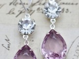 stylish purple wedding earrings for brides and bridesmaids are cool accessories for any wedding