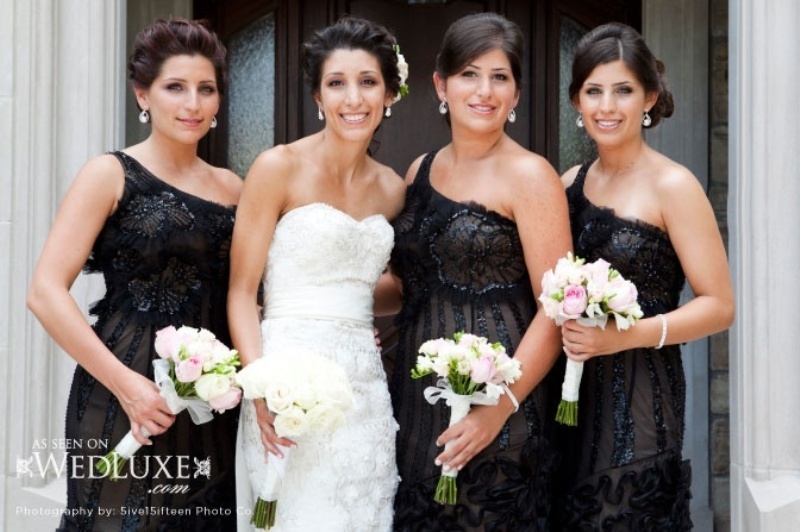 Elegant black lace one shoulder bridesmaid dresses with embellishments are super chic and stylish